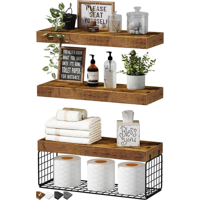 Bathroom Shelves Over Toilet - Farmhouse Style