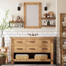 Bathroom Shelves Over Toilet - Farmhouse Style - Thumbnail 6