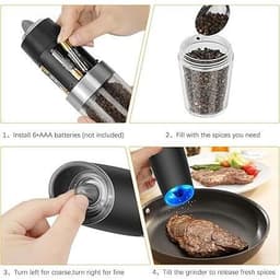 Automatic Gravity Salt and Pepper Grinder Set - Thumbnail 3